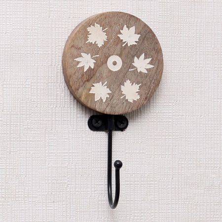 Brown Wooden Leaf Kids Towel Hook